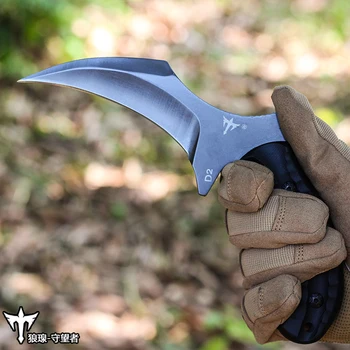 Vysokopevnostní venkovní camping taktické dráp nůž, vysoká tvrdost lov EDC ostré self-defense karambit