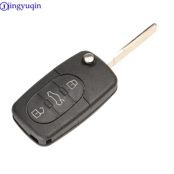 Jingyuqin 10p Flip Vzdálené Klíče od Auta Shell Styling Pro Audi A2 A3 A4 A6 A8 TT Nesestříhaný Fob Případ Kryt 2/3/4 Tlačítka CR2032