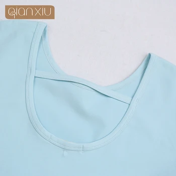 Letní noční košile dámské styl kolem krku plná barva jednoduché vyšívání dámská krátký rukáv noční košile 256