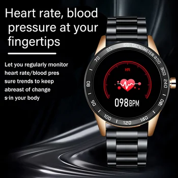 LIGE Nové Chytré Hodinky Muži Krokoměr, Srdeční Frekvence, Krevní Tlak Monitor, Vodotěsné, Ocelový Pás hodinky Smartwatch Sportovní Multifunkční Režim