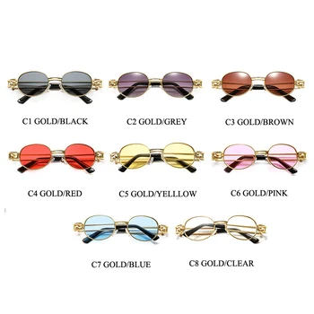 Módní Kulaté sluneční Brýle, Ženy, Muži Vintage Kovový Rám Steampunk Brýle Muži Odstíny UV400 Oculos O22