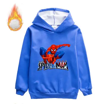 Disney Batole Chlapce Spiderman Tlusté zimní oblečení dětské mikina samet Oblečení děti hoody boys cashmere teplé Mikiny Topy