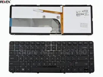 Nový americký Laptop Klávesnice Pro HP DV4-3000 LESKLÝ RÁM ČERNÝ Podsvícený PN:SG-47110-XUA Dotisk Notebook Výměna klávesnice