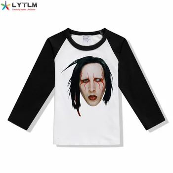LYTLM Marilyn Manson Dítě Dívky Topy Dlouhý Rukáv Dospívající Chlapci Trička Dítě, Chlapec, Letní Oblečení Punk Rock N Roll Jack Skellington