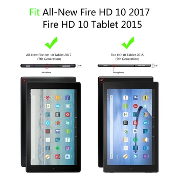 3D Tisk PU Kožené Pouzdro pro Amazon Kindle Fire HD 10 2017 Stojan Kryt pro Amazon Fire HD 10 hd 10 tablet pouzdro+fólie+pero