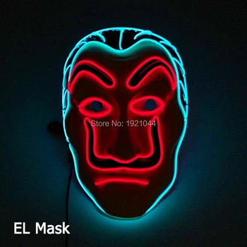 Nově Navržené Led Svítící Maska na Halloween Párty Maska Masky Neonové Světlo Maske Ve Tmě Zářící Regenerační Maska Horor