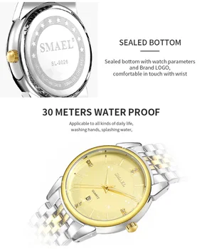 SMAEL luxusní klasické hodinky NASTAVIT pro pár gen je dámské nepromokavé ležérní hodinky Elegantní 9026 1885M Quartz digitální hodiny