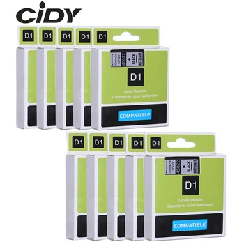 CIDY Dymo D1 45022 kompatibilní se štítky DYMO D1 Pásek 12 mm černá na stříbrné štítkovač Vhodný Label Manager 210 450 LM160