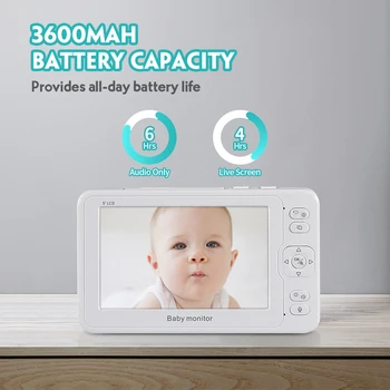 Bezdrátové Baby Monitor 5 palcový LCD baby kamera obousměrný Audio Mluvit Noční Vidění Bezpečnostní Kamery, Chůva Sledování Teploty