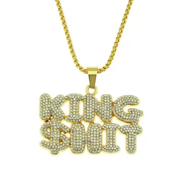 Hip-hop kreativní šití drahokamu dopis přívěskem náhrdelník pánské ve tvaru kapky all-zápas zlaté doplňky