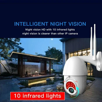 1080P 10 LED WIFI Bezpečnostní IP Kamera Bezdrátová Venkovní HD Home PTZ IR Kamera, IR Kamery, Bezdrátové Wi-fi PTZ Home Security