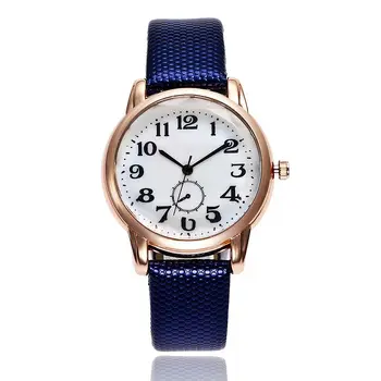 100ks/lot JH11413 stylový velký počet kožené hodinky rose gold případ zábal quartz neformální náramkové hodinky pro ženy, dívka, dáma, velkoobchod