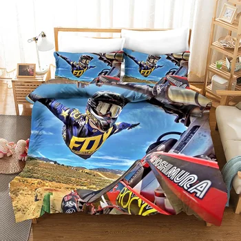Yi chu xin Motocross tisk peřinu sady design motocyklu ložní prádlo set šidítko soupravy královna velikost postele sady ložního prádla