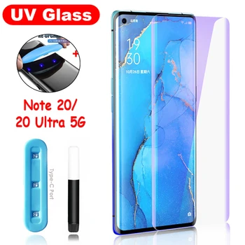 Kompletní Kryt Anti Blue Liquid a UV Lepidlo Tvrzené Sklo Pro Samsung Galaxy Note 20 Ultra Screen Protector Pro Samsung S20 Plus Ultra