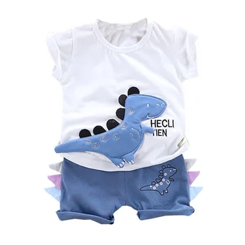 Dinosaurus Baby Boys Oblečení Krátký Rukáv Tisk T-košile+Šortky Kreslený Děti, Ležérní Oblečení, Děti Oblečení Sady 12