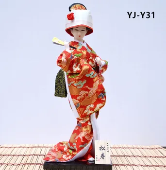 MYBLUE 30cm Kawaii Straně, Aby Japonské Gejši Kimono Panenka Socha Japonský Dům Figurka Domácí Pokoj Dekorace Doplňky