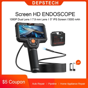 DEPSTECH Boroskopu 1080P Dual-Objektivu Endoskopu 7,9 mm HD Inspekční Kamera s 5