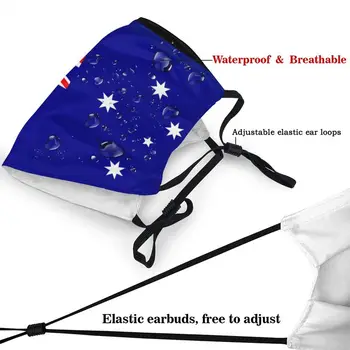 Austrálie Vlajka Maska Muži Ženy Anti Mlha Australský Hrdost Maska, Respirátor Ochrana V Pračce Úst Muflové