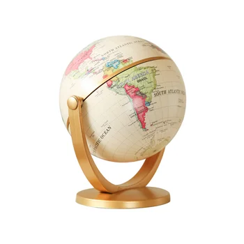 1KS Rotující Vintage Svět Zeměkoule Se Stát, Země, Mapa Oceánu Míč Office Desktop Starožitné Domova Geografie Vzdělávací Model