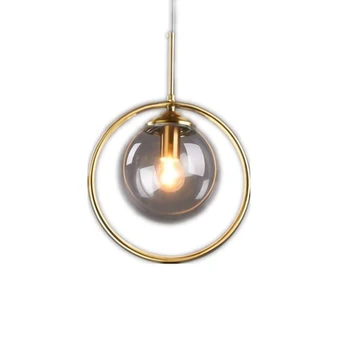 Moderní Zlaté Sklo Přívěsek svítilna kulatá koule zrcadlová Koule Světla/Moderní přívěsek světlo pro Obývací Pokoj Zavěšení Svítidla