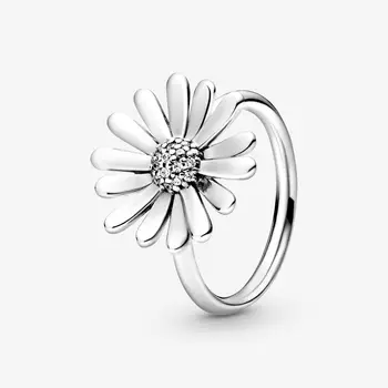 2020 Nové 925 Sterling Silver Pan Kroužek Kreativní Chryzantéma Temperament Prsten Pro Ženy Svatební Party Dárek Módní Šperky
