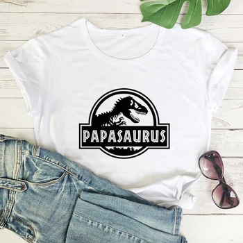 Papasaurus Bavlna T-shirt Legrační Dárek na Den otců Tričko Pro Dědu Jurassic Dinosaur Grafické Pánské Táta Tričko Top