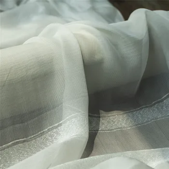 Elegantní a čiré bílé moruše hedvábí Georgette tkaniny,šití na halenku, sukni, šaty, šátek, řemesla kus 105cm*103cm