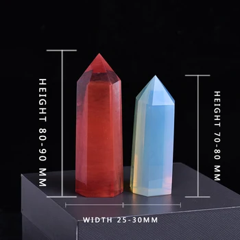 1KS Opál Hexagonální Sloupce Crystal Point Opravy Crystal Léčení Kouzelná Hůlka, Kámen bytového Feng Shui Studie Dekorace Pokoje