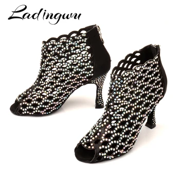 Ladingwu Latin taneční boty pro dívky ženy lady Drahokamu ballroom profesionální Salsa tango party taneční boty vysoký podpatek