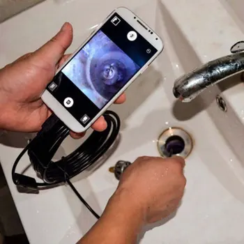 Černá 6LED 1M/7mm Objektiv Endoskop Vodotěsný Inspekce Boroskop Fotoaparát pro Android, PC, Telefon A Notebook Zařízení