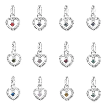Kámen Korálky Srdce Kouzlo Původní 925 Stříbrné Šperky se Hodí Had Chian Náramky Pro Ženy DIY Korálky Pro Výrobu Šperků