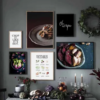 Čokoláda Zelenina Citace Wall Art Malířské Plátno Nordic Plakáty A Tisky Zeď Obrázky Pro Obývací Pokoj Restaurace Dekor