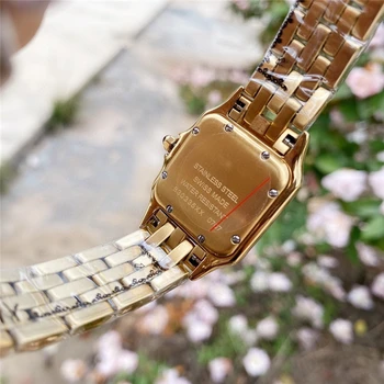 Značka C hodinky tenké hodinky 316L nerezové případ dovozu pohybu vysoce kvalitní cheetah quartz zlaté hodinky pro office ženský dárek