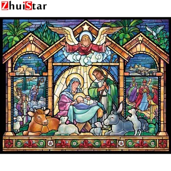 DIY Diamantový Obraz Náboženství Cross Stitch Mozaika diamond malování Vzor Plné Náměstí Drahokamu Domova dárek XY1