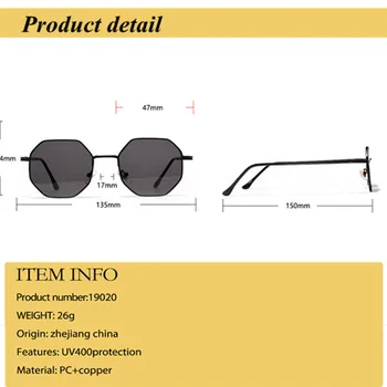 Značky Design Kovové Polygon Rám Módní sluneční Brýle, Ženy, Pro Muže, Vintage Luxusní Zrcadlové Sluneční Brýle UV400 De Sol