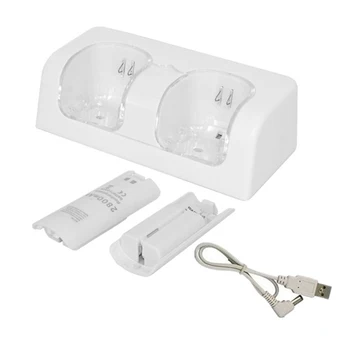 Gamepad Stanice Dual LED Světla Dálkový Ovladač Nabíjecí Dock Stand Nabíječka Pro Nintend Wii #734