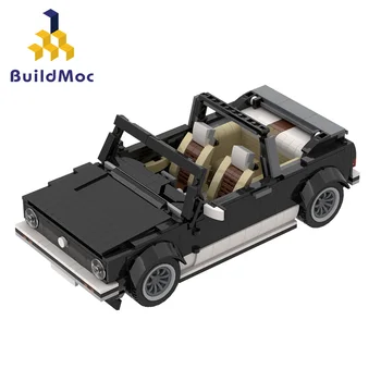 BuildMoc Technic, Creator Mini Cabriolet Sportovní Šedá Bílá Černá Stavební Bloky Super Závodní Auto Fit, Cihly, Děti, Hračky, Dárky Kluky