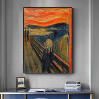 Edvard Munch Výkřik Slavné Plátno Umění, Obrazy, Reprodukce Abstraktní Klasické Křičet Zdi Plakáty Cuadros Domácí Dekoraci