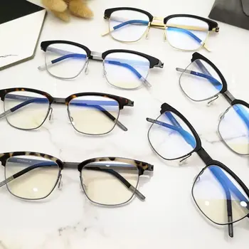 Titanové Brýle Rám Muži Korean Super Lehký Náměstí, Předpis Brýlí, Ručně Vyráběné Brýle Ženy 9824