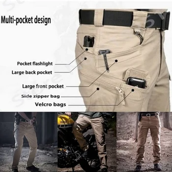 Muži Multi Pocket Kamufláž Taktické Prodyšné Volné Kalhoty Rychlé Suché Venkovní Pěší Turistika Trekking Ležérní Kalhoty Vojenské Cargo Kalhoty