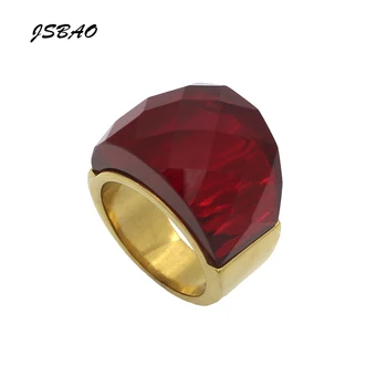 JSBAO Nové Módní Ženy Luxusní Značky Crystal Šperky Prsten, 316L Nerezové Oceli, S Velkými Crystal Prsten Pro Ženy Šperky