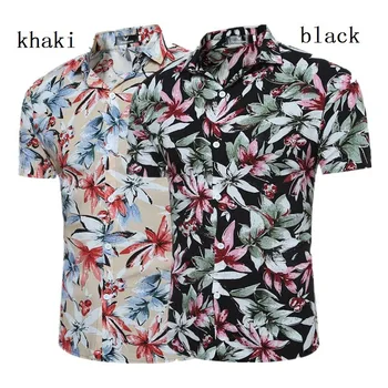 Zogaa 2019 Pánské Tričko Krátký Rukáv Ležérní Košile Módní Klasické Pánské Šaty, Košile Květinové Tištěné Letní Havajská Košile pro Muže