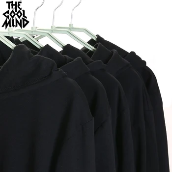 COOLMIND směs bavlny fleece volné černé cool Khabib Nurmagomedov muži ležérní mikiny dlouhý rukáv podzim mužů mikiny
