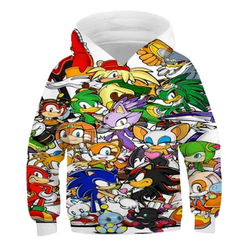 3D tisk Mikina Mikina Sonic the Hedgehog děti cartoon oblečení, chlapci a dívky módní Svetr polyester Mikina s kapucí