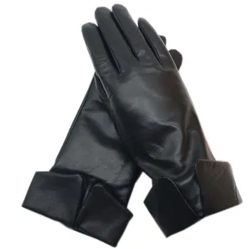 Kožené rukavice 2020 nový styl dámy ovčí kůže černé rukavice kožené módní zimní teplé krásné doprava zdarma, pravá kůže.