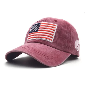 Wholsale USA Vlajka Retro Prát Baseball Čepice Pro Muže, Ženy Snapback Hat Army Americká Vlajka Kostní Trucker Vysoce Kvalitní Gorras