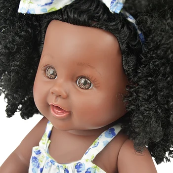 Afrika Dítě Krásné Panenky Simulace Baby Doll Černá Kůže Znovuzrození Africké Dítě Panenka Pro Děti, Dárek k Narozeninám Novorozence panenky