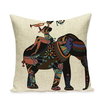 Geometrické indický polštář kryt Náměstí polštář pokrývá Dárek polštář kryt slon polštář pokrývá Vlastní dekorativní polštáře