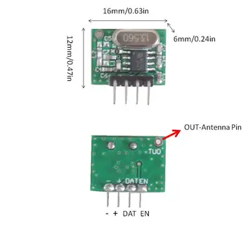3 sady RF modul 433 mhz superhet a vysílač kit s anténou Pro Arduino uno Diy kit 433mhz Dálkové ovládání
