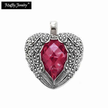 Červené Srdce Romantický Přívěsek,Evropa Styl Crystal Glam Šperky, Šperky Pro Ženy, Dárek V 925 Sterling Silver,Super Obchod